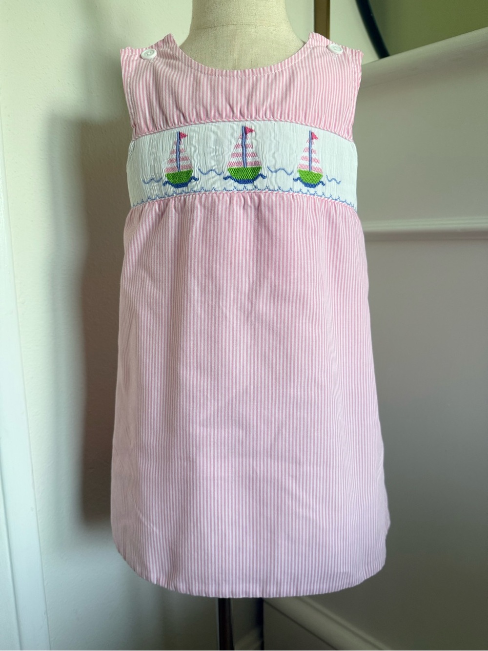 Vive La Fête Rags Land Girls 3 Reversible Sailboat Elephant Dress